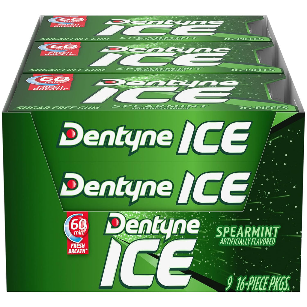 Dentyne Gum -  Spearmint - 16 Pieces - 9 Ct