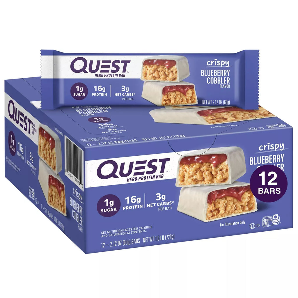 Quest - Hero Bars - Blueberry Cobbler - 12 Ct