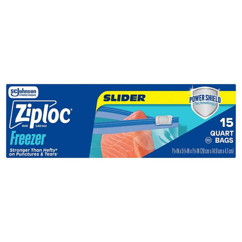 ZIPLOC FREEZER BAGS QUART SIZE 15 COUNT CASE PACK 12