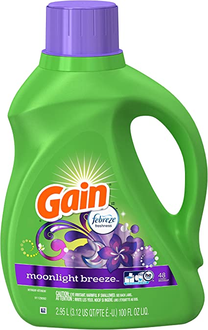 Gain + Aroma Boost LQ Landr Det, Moonlight Breeze Scent, 64 Loads, 92 oz, case pk 4