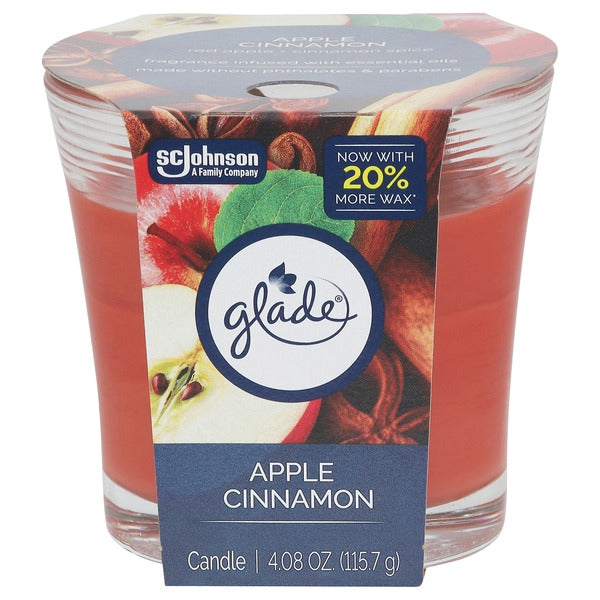 GLADE CANDLE APPLE CINNAMON 4.08OZ/115.7G CASE PK 6