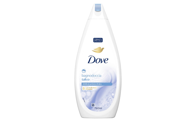 DOVE BODY WASH BAGNODOCCIA TALCO 750 ML CASE PK 12