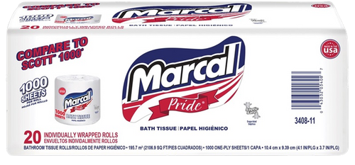 MARCAL BATH TISSUE 1000 SHEETS
20 ROLLS