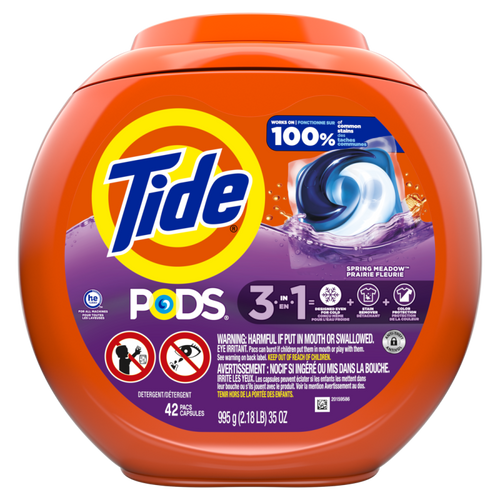 Tide PODS, HE, 42 CT, 3-in-1, Spring Meadow Scent, CASE PK 4