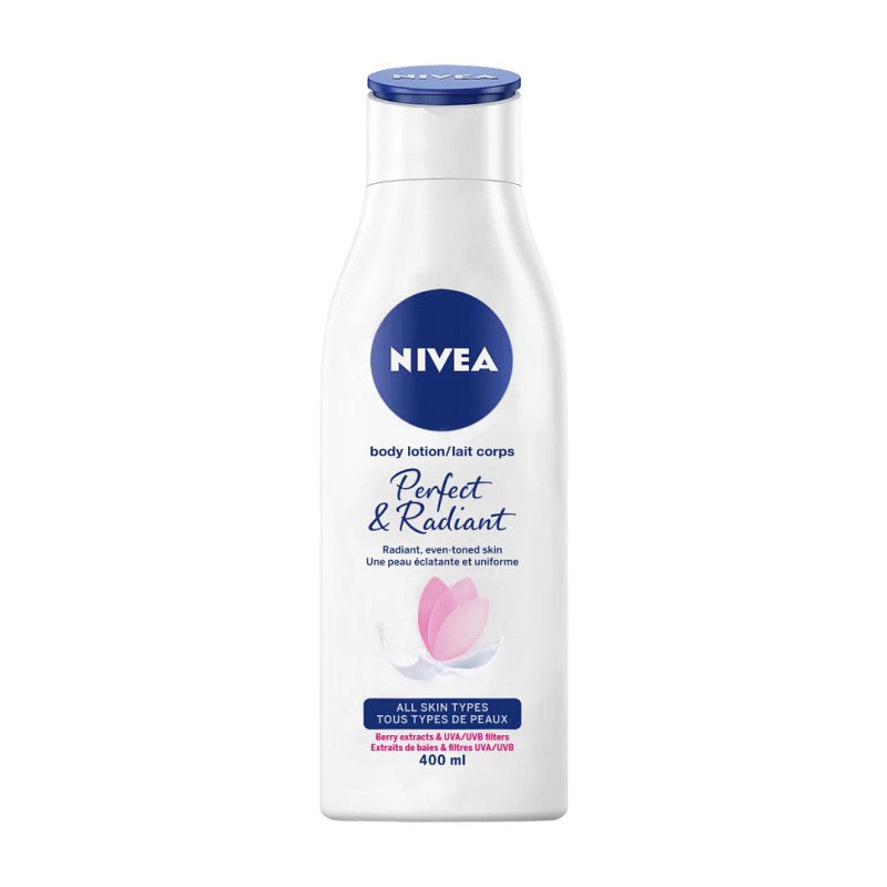 NIVEA BODY LOTION PERFECT & RADIANT 13.5OZ/400ML CASE PK 12