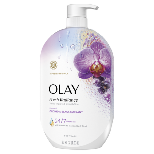 Olay Fresh Radiance Body Wash with Essence of Orchid and Black Currant, 35 OZ CASE PK 4