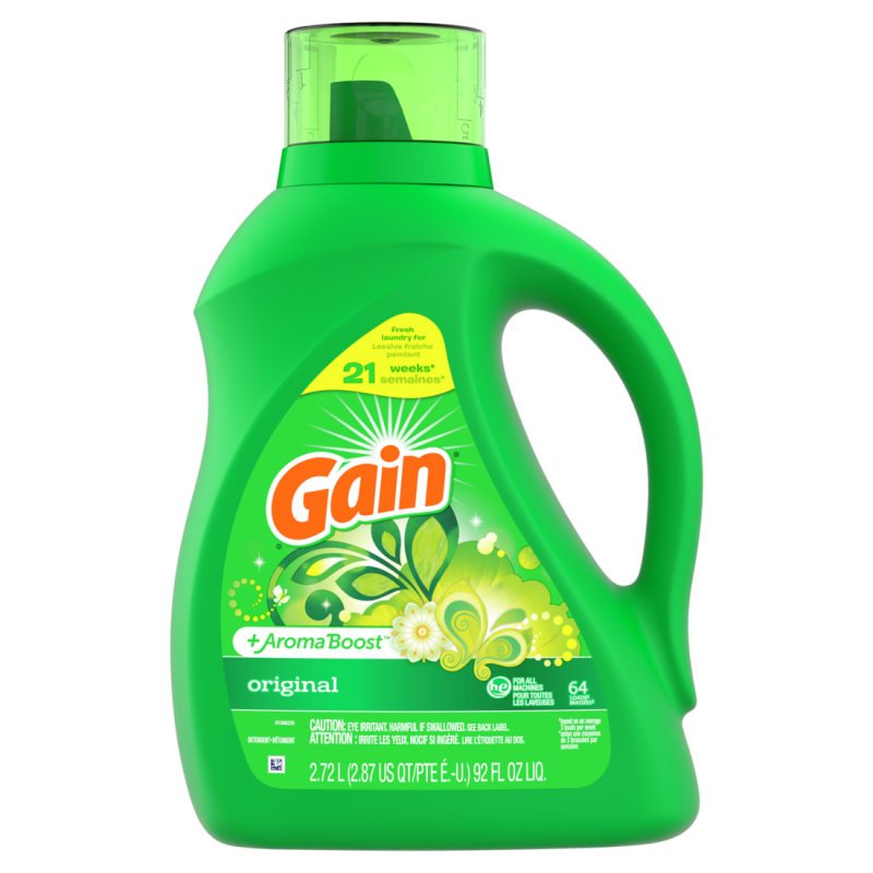 Gain  Aroma Boost LQ Laundry Detergent, Original HE 92oz, CASE PK 4
