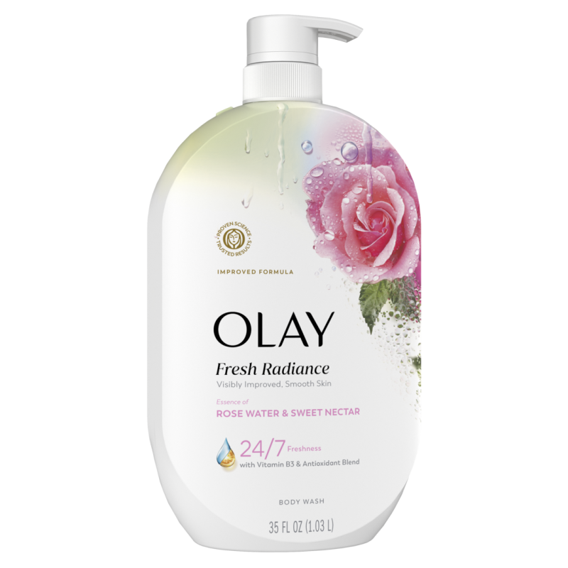 Olay Fresh Radiance Body Wash with Essence of Rose Water and Sweet Nectar, 35 OZ CASE PK 4