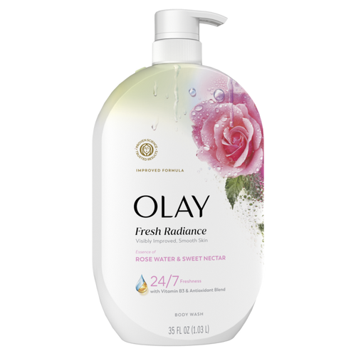 Olay Fresh Radiance Body Wash with Essence of Rose Water and Sweet Nectar, 35 OZ CASE PK 4