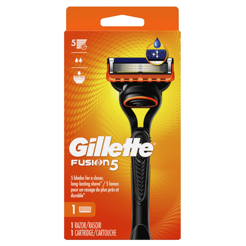 Gillette Fusion5 Razor for Men, Handle + 1 Razor Blade Refill CASE PK 6