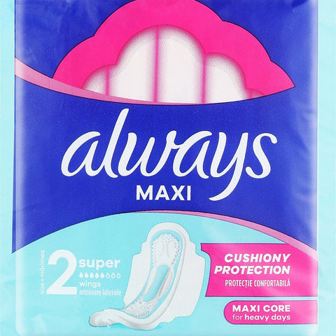 ALWAYS FEMININE PADS MAXI SUPER SIZE 2 9CT PK 16