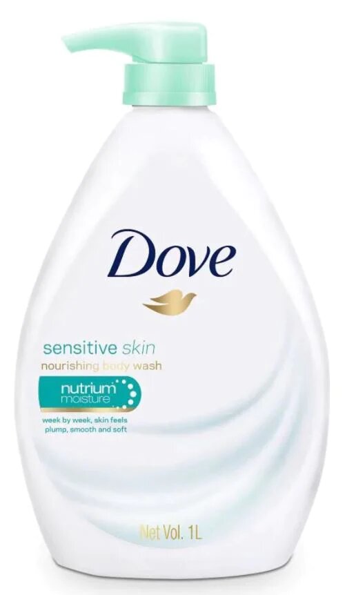 DOVE BODY WASH SENSITIVE 1LTR W/PUMP CASE PK 12