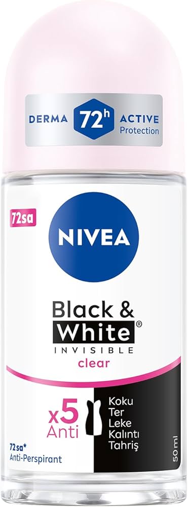 NIVEA DEODORANT ROLL ON BLACK & WHITE 50 ML CASE PK 6