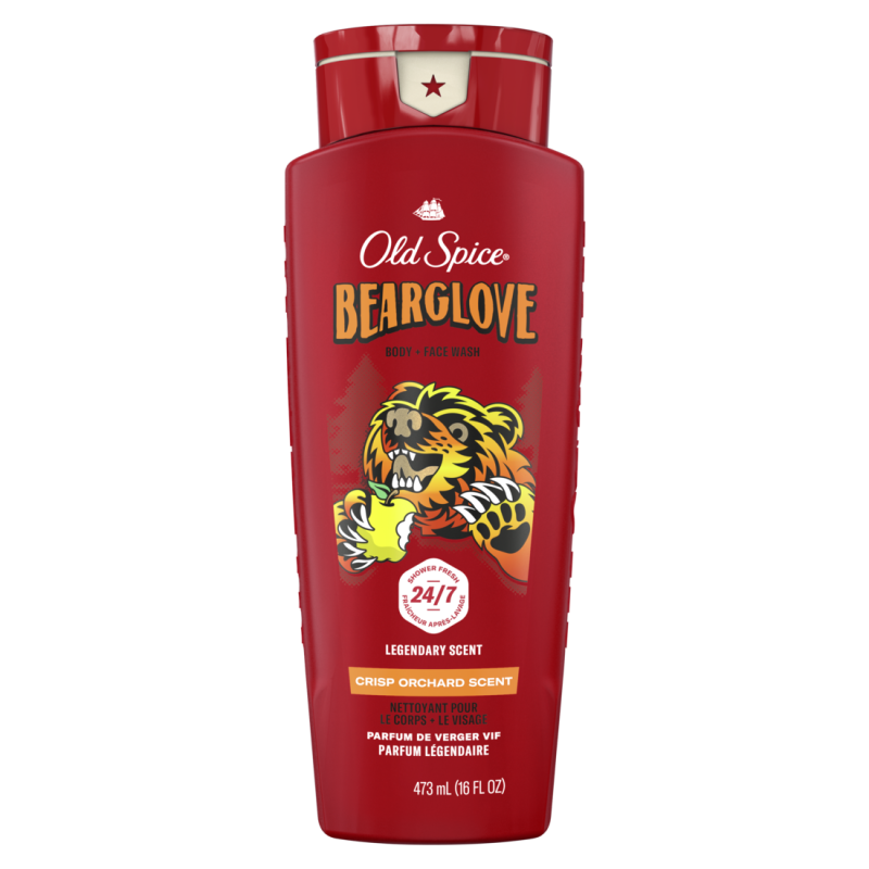 Old Spice Cleansing Body Wash for Men,Bearglove, Crisp Orchard Scent, 16oz/473ML CASE PK 4