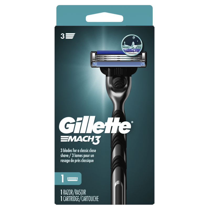 Gillette Mach3 Shaving Razor for Men, 1 Gillette 3-Blade Razor CASE PK 6