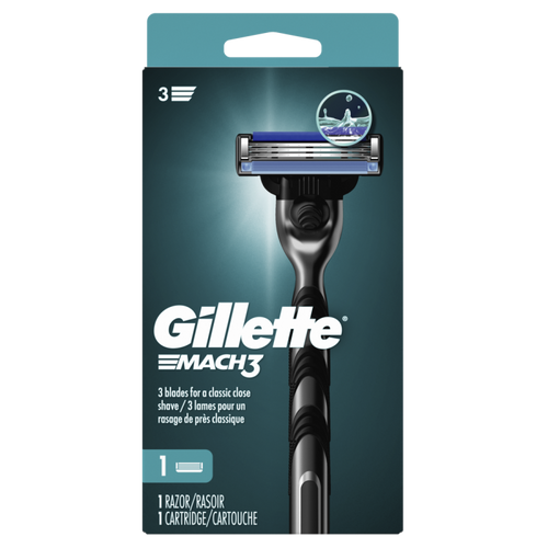 Gillette Mach3 Shaving Razor for Men, 1 Gillette 3-Blade Razor CASE PK 6