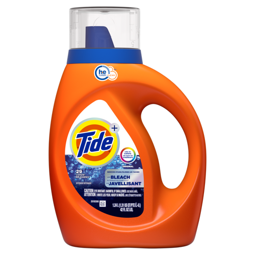 TIDE LQ LAUNDRY HE WITH BLEACH 42 OZ CASE PK 6