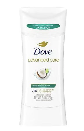 DOVE DEO STICK ADVANCED CARE  COCONUT WATER  2.6 OZ CASE PK 12