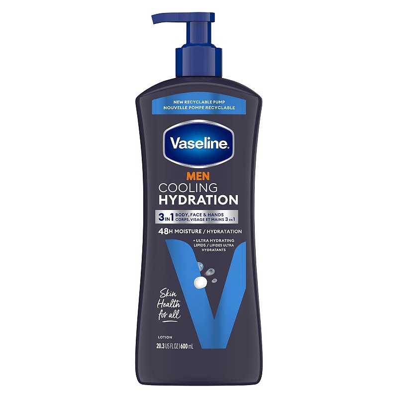 VASELINE LOTION MEN COOLING HYDRATION 600ML/20.3OZ CASE PK 4