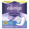 Always Extra Protection Daily Liners, 100 Count, Regular CASE PK 4