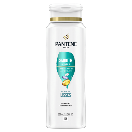 Pantene Smooth & Sleek 72 HR Smoothness Shampoo 12.0 FL OZ/355mL CASE PK 4