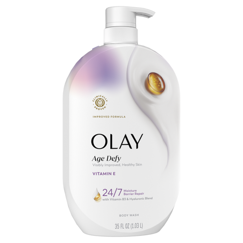 Olay Ultra Moisture Age Defy Body Wash with Vitamin E, Vitamin B3 and Hyaluronic Blend, 35oz CASE PK 4