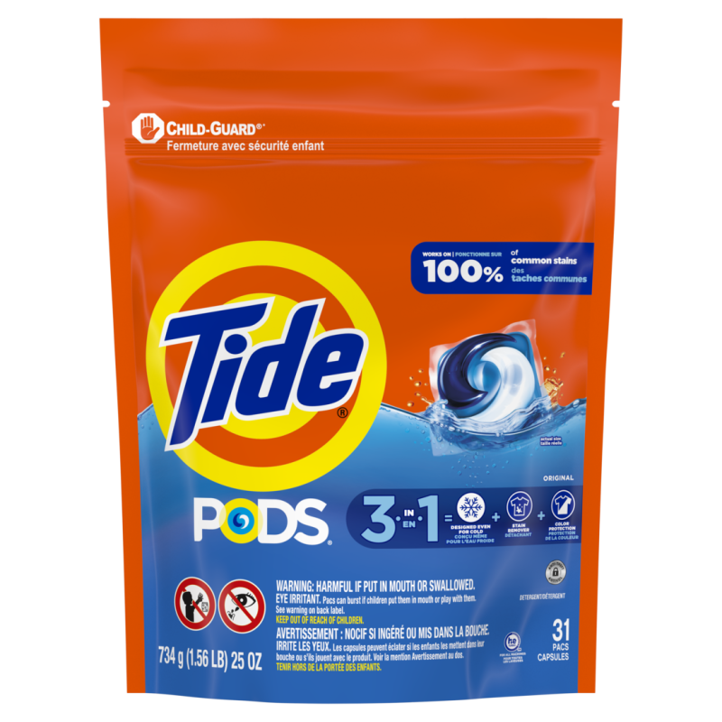 Tide PODS Laundry Detergent Pacs, Original Scent, 31 Count, CASE PK 4