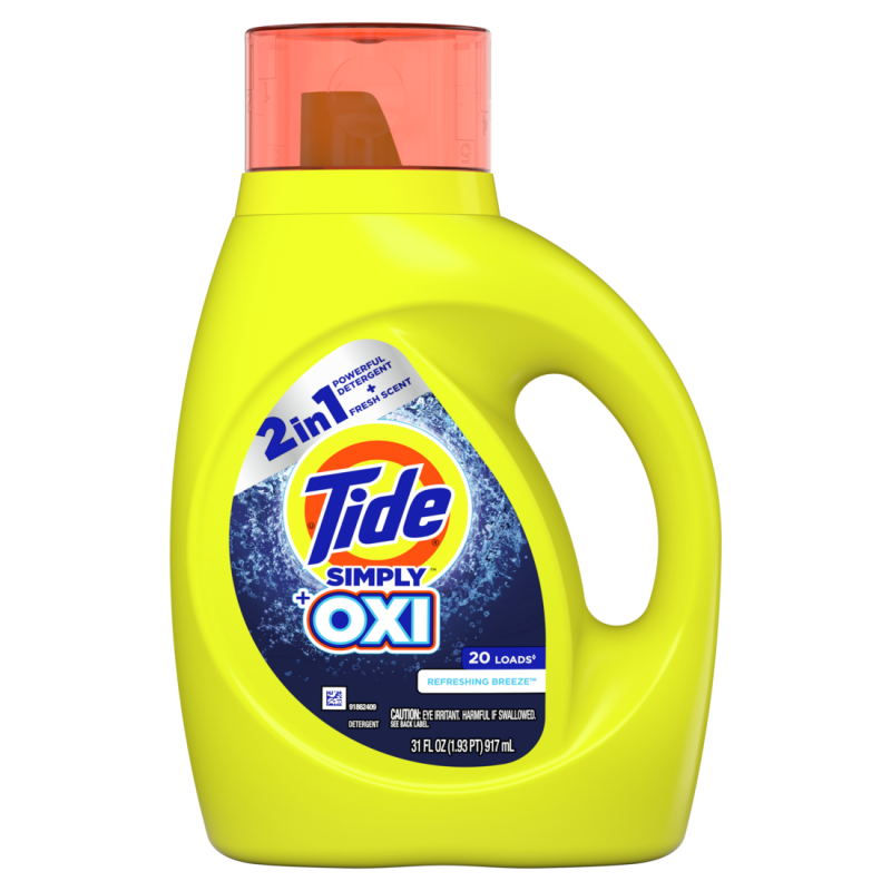 Tide Simply + Oxi LQ Refreshing Breeze, 31.OZ CASE PK 6