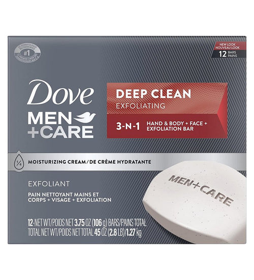 DOVE BAR SOAP MEN DEEP CLEAN 3.75 OZ 12CT CASE PK 6