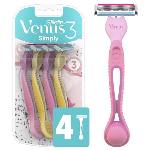 GILLETTE VENUS3 DISPOSABLE RAZOR DRAGONFRUIT 4CT CASE PK 4