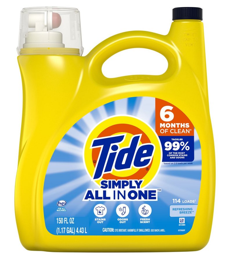 Tide Simply LQ Refreshing Breeze Scent All In One 151 oz CASE PK 4