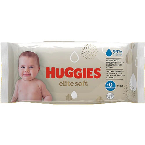 HUGGIES BABY WIPES ELITE SOFT 56CT CASE PK 10