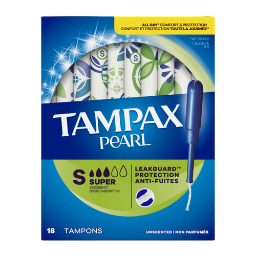 Tampax Pearl Tampons, , Super Absorbency, Unscented, 18 Count CASE PK 12