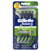 GILLETTE SENSOR3 DISPOSABLE RAZOR 4CT SENSITIVE, CASE PK 12