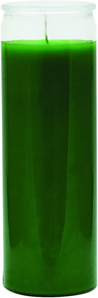 TRADITIONAL LIGHT CANDLE CLEAR GLASS GREEN 8 INCH CASE PK 12