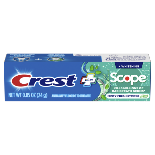 Crest + Scope Complete Whitening Toothpaste, Minty Fresh, .85 oz, CASE PK 36