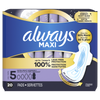 Always Maxi Pads Size 5 Extra Heavy Overnight Absorbency Unscented with Wings, 20 Count CASE PACK 6