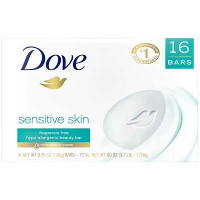 DOVE SOAP SENSITIVE 3.75.OZ PACK OF 16-CASE PK 6