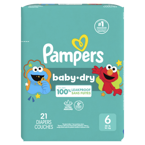 PAMPERS BABY DRY SIZE 6  JUMBO 21 CT-CASE PK 4
