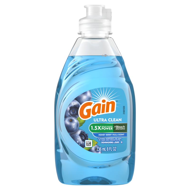 Gain Ultra Dishwashing Liquid Dish Soap, Honey Berry Hula, 8.OZ CASE PK 12