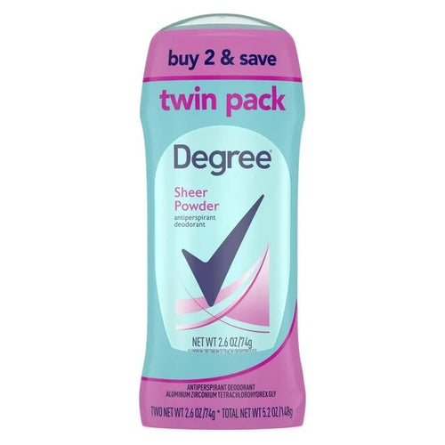 DEGREE W 2.6OZ SHEER POWDER TWIN PK CASE PK 6