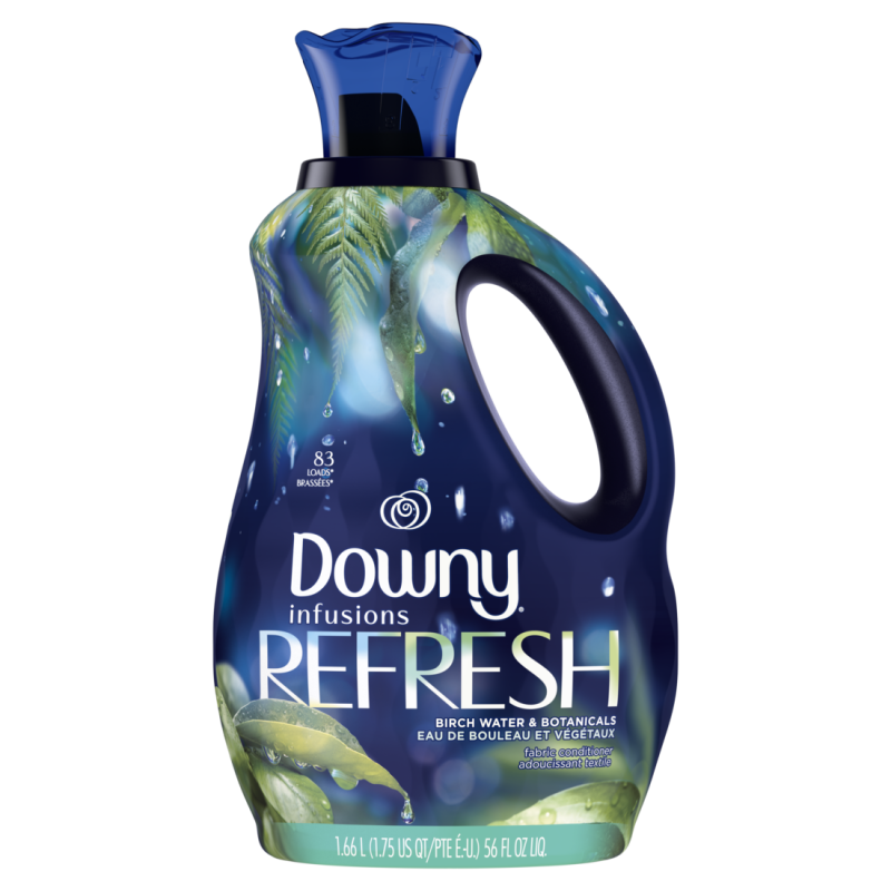 Downy Ultra Soft Fabric Softener Liquid, Refresh, Birch Water and Botanicals, 56 fl oz, CASE PK 4