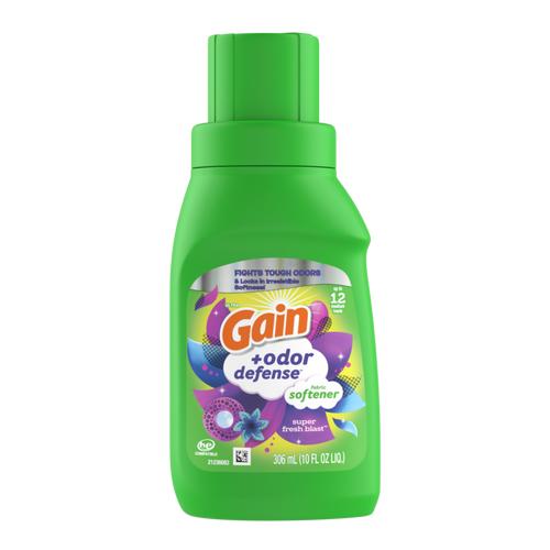 Gain Odor Defense Liquid Fabric Softener, Super Fresh Blast scent, 10 FL OZ, CASE PK 12