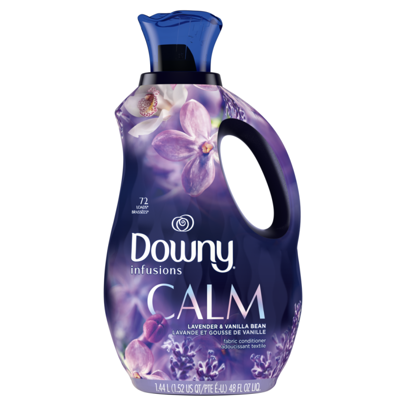 Downy Ultra Soft Fabric Softener Liquid, Calm, Lavender and Vanilla Bean, 48 fl oz, CASE PK 6