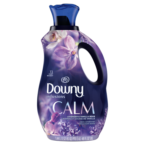 Downy Ultra Soft Fabric Softener Liquid, Calm, Lavender and Vanilla Bean, 48 fl oz, CASE PK 6