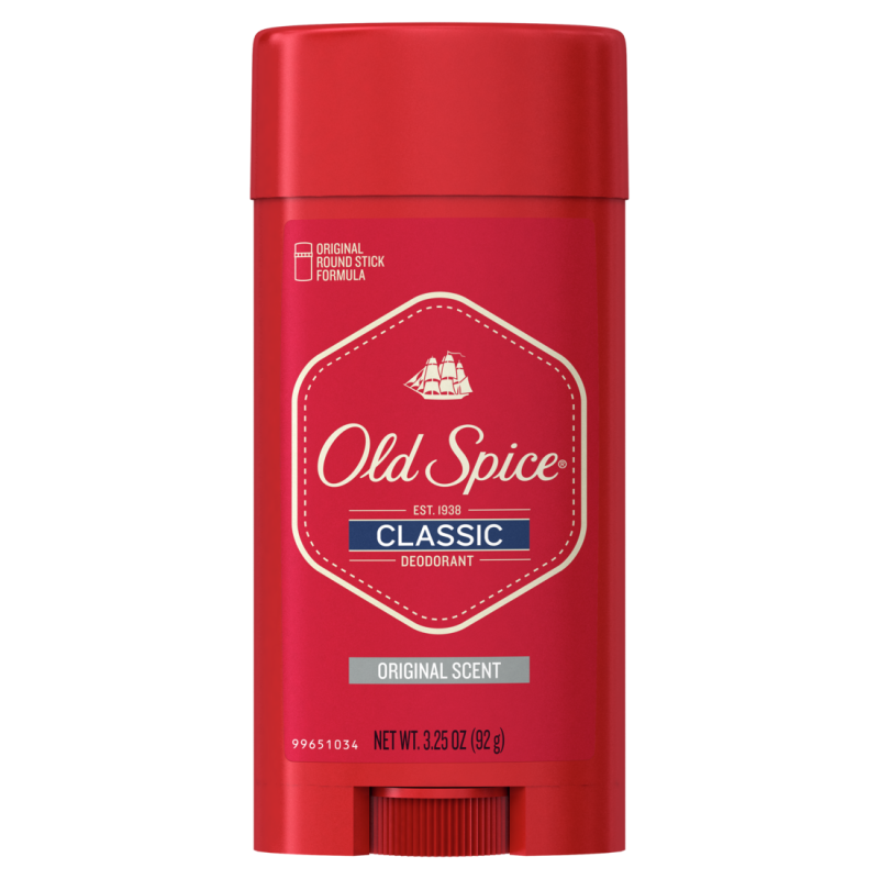 Old Spice Classic Original Scent Deodorant for Men, 3.25 oz CASE PK 12