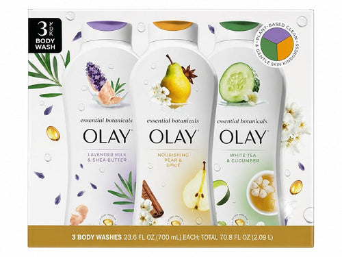 OLAY BODYWASH 23.6OZ PACK OF 3 LAVENDER&PEAR&WHITE TEA-CASE PACK 6 SET