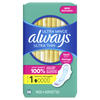 Always Ultra Thin Feminine Pads with Wings, Size 1,  Unscented, 36 Count CASE PK 6