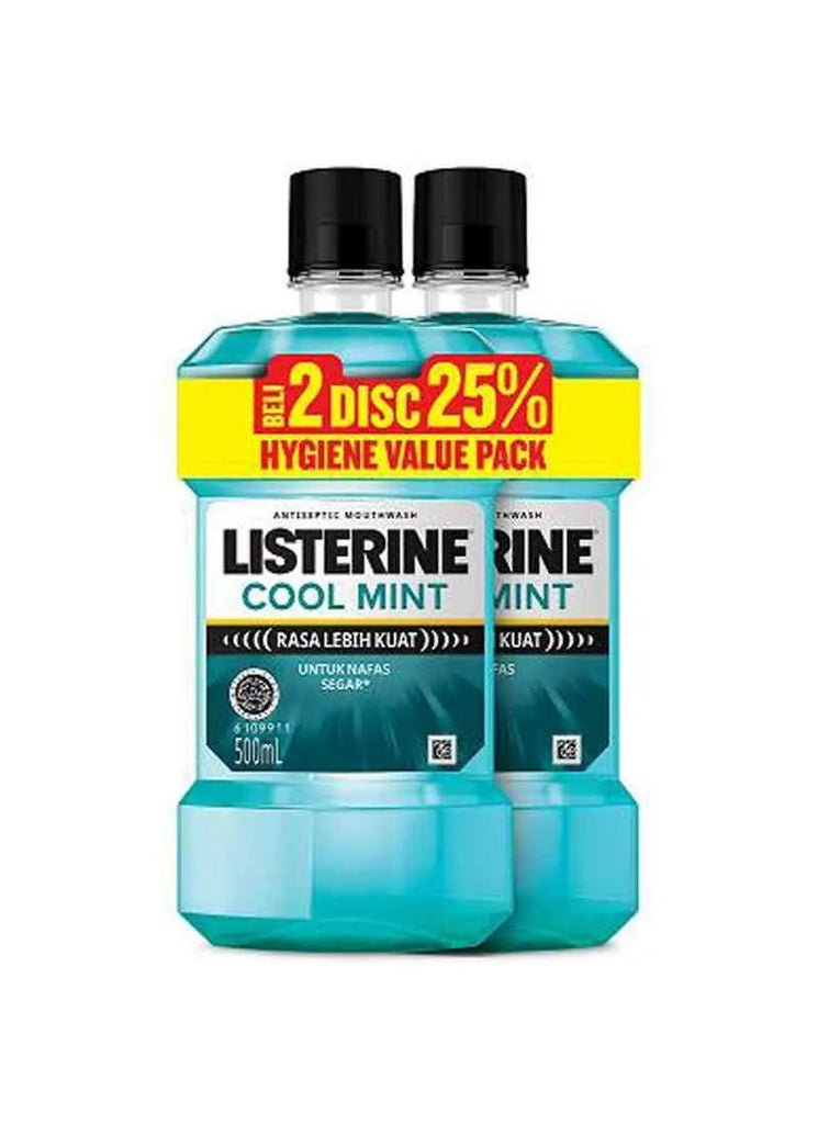 LISTERINE MOUTH WASH COOL MINT 500ML TWIN PK2 CASE PK 6