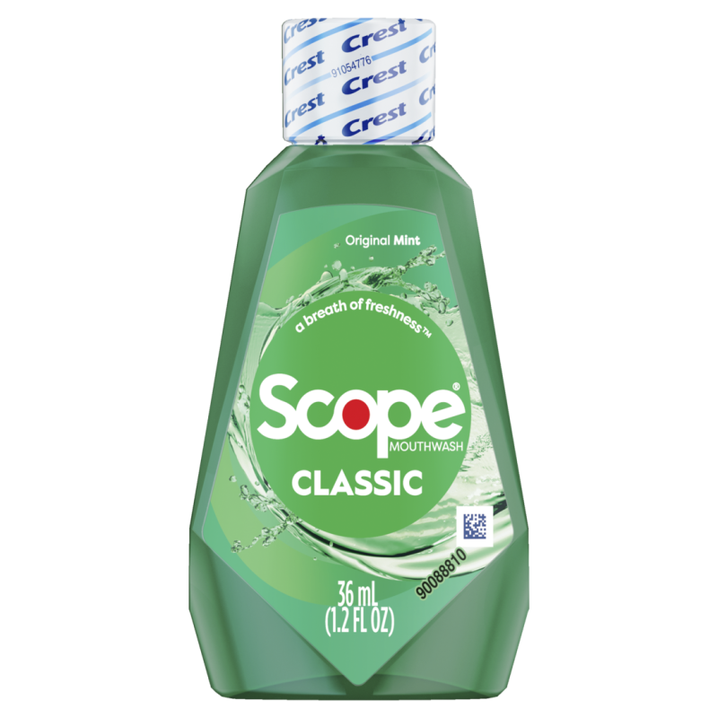 Crest Scope Classic Mouthwash, Original Mint, 36mL CASE PK 180